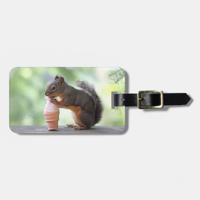 Squirrel Eating an Ice Cream Cone Luggage Tag (Front Horizontal)