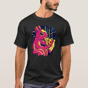 Squirrel Eating Pizza Cool Cute Squirrels Pizza T-Shirt
