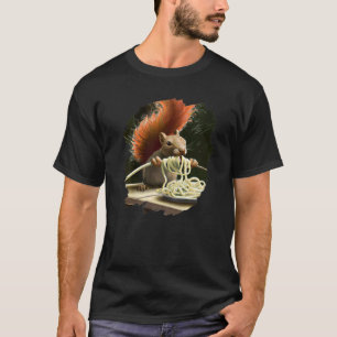 Squirrel Eating Spaghetti Pasta Funny Squirrel Ita T-Shirt