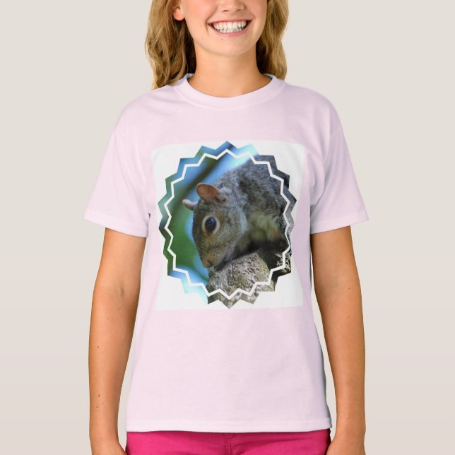 Squirrel Face Girl's T-Shirt (Front)
