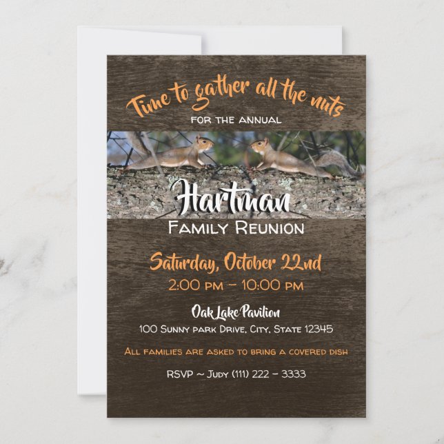 Squirrel Family Reunion Invitation (Front)