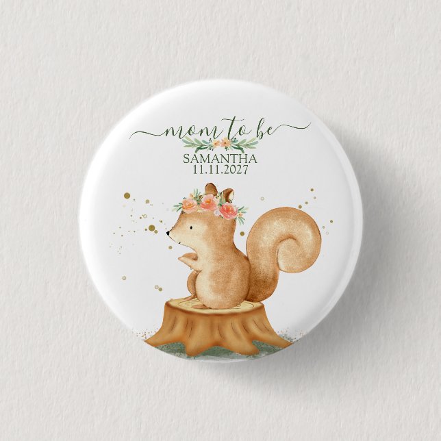Squirrel Family wildlife animal baby newborn 3 Cm Round Badge (Front)