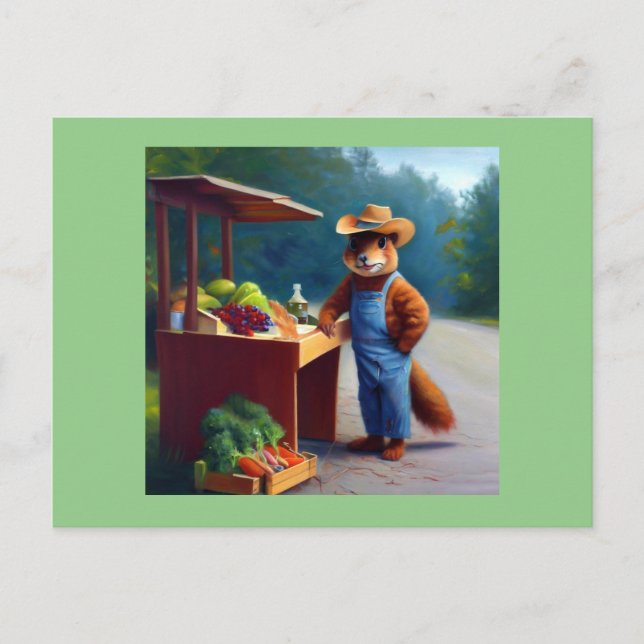 Squirrel Farmer Roadside Stand Postcard (Front)