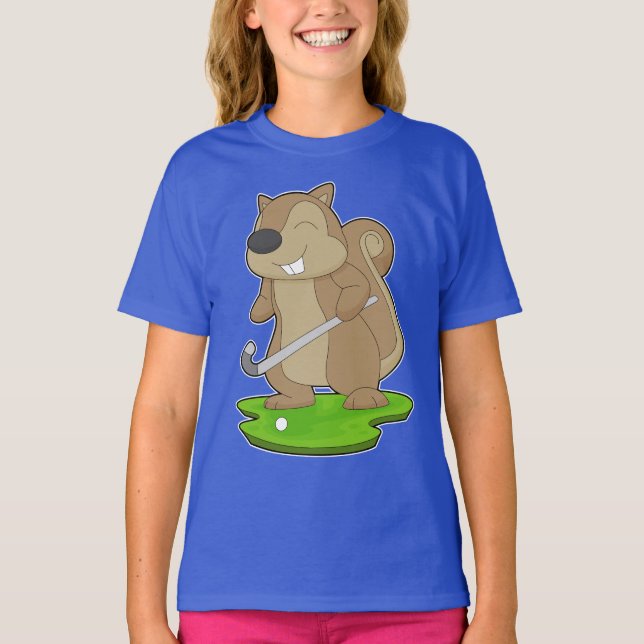 Squirrel Field hockey Hockey stick T-Shirt (Front)