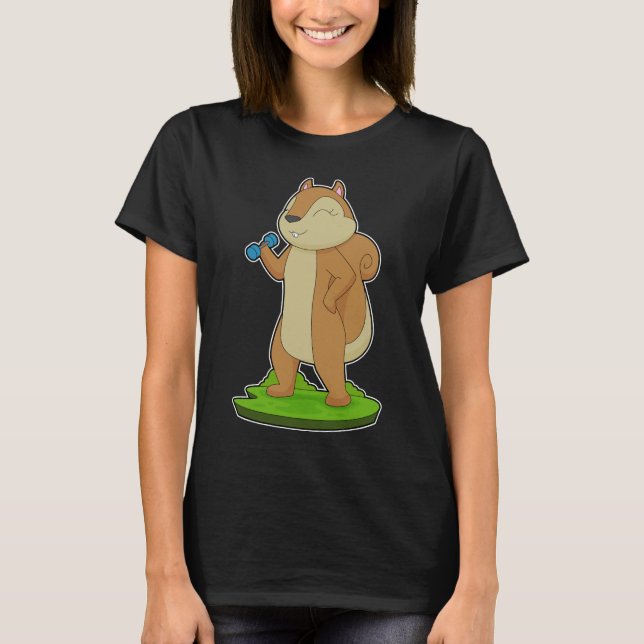Squirrel Fitness Dumbbell T-Shirt (Front)