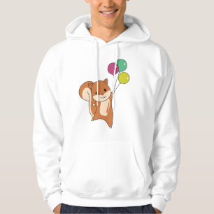 Squirrel Forest Animal Flies Balloons Hoodie