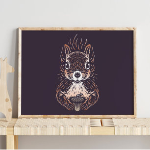 Squirrel   Forest Animal Squirrel Wall Print 