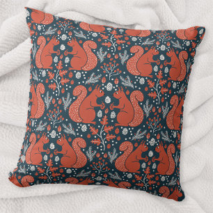 Squirrel Forest Woodland Pattern Cushion