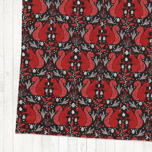 Squirrel Forest Woodland Pattern Fleece Blanket