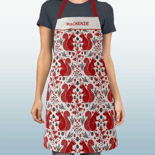 Squirrel Forest Woodland Personalised Name Apron