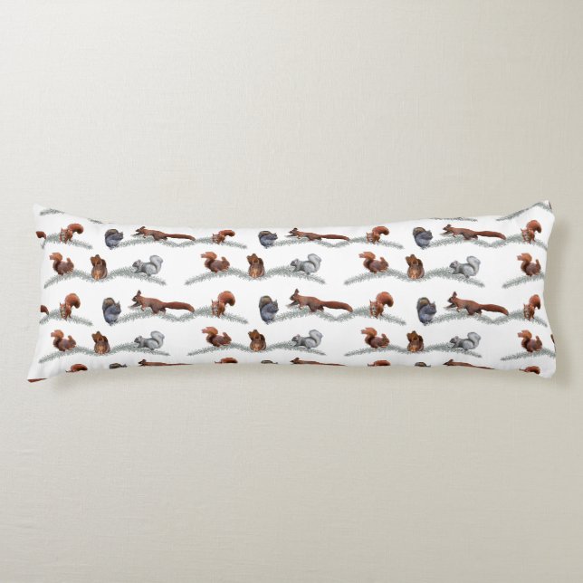 Squirrel Frenzy Body Pillow (choose colour) (Front)