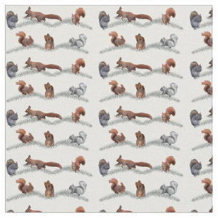 Squirrel Frenzy Fabric (choose colour)