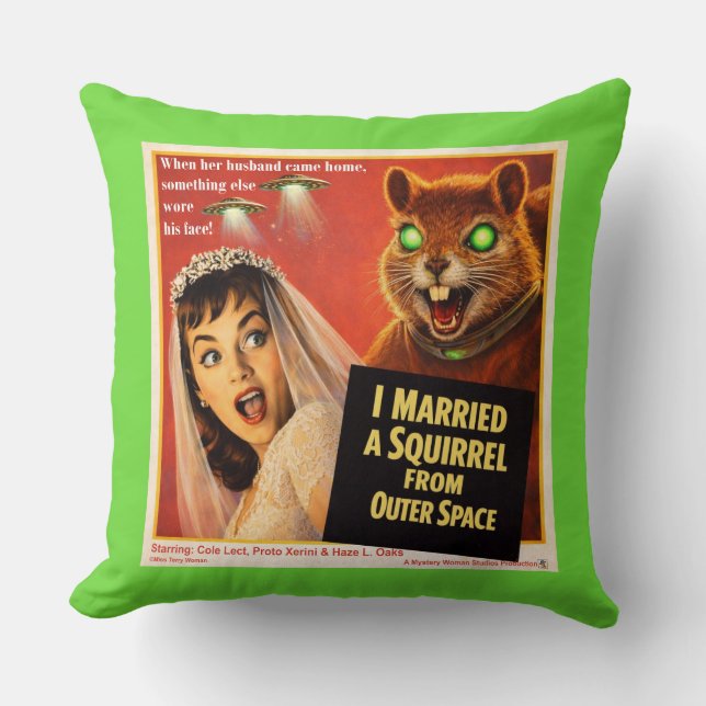 Squirrel from Outer Space Cushion (Front)