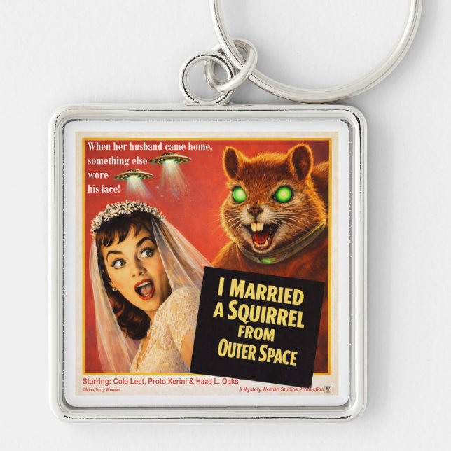 Squirrel from Outer Space Key Ring (Front)