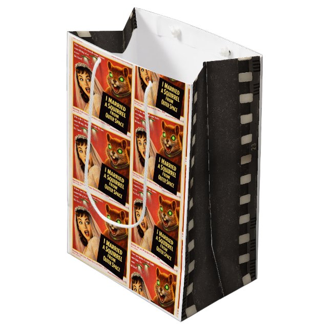 Squirrel from Outer Space Parody Medium Gift Bag (Front Angled)