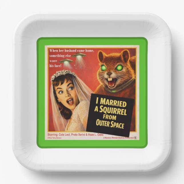 Squirrel from Outer Space Parody Paper Plate (Front)