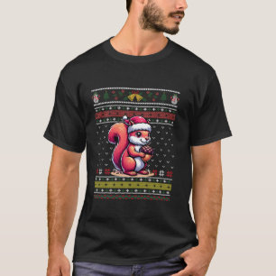 Squirrel Funny Ugly Nuts Christmas tree Santa Hat T-Shirt