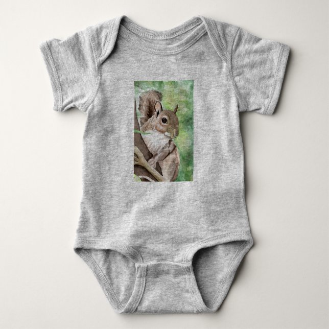 Squirrel Gender Neutral Infant Outfit Baby Bodysuit (Front)