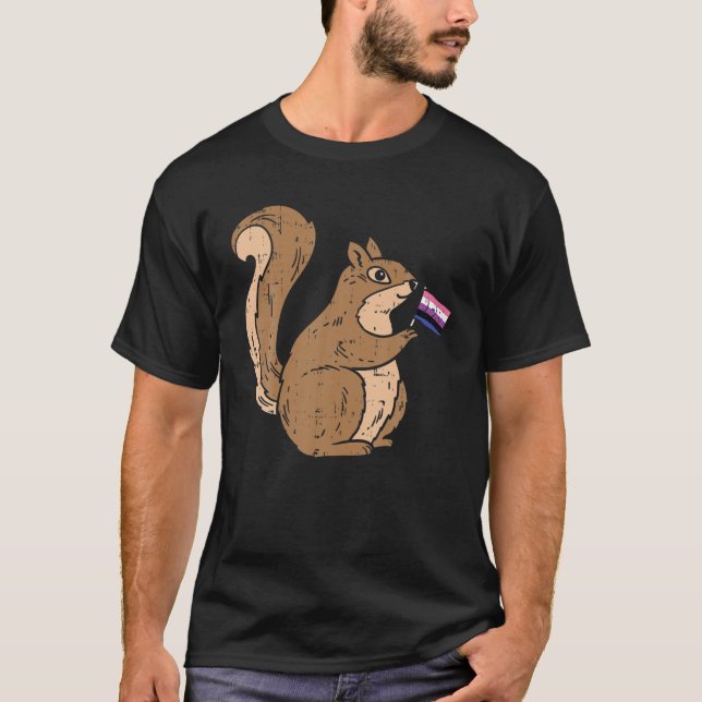 Squirrel Genderfluid Flag Pride Non-Binary Animal T-Shirt (Front)