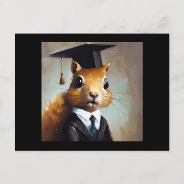 Squirrel Graduate Postcard (Front)