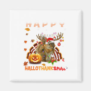 Squirrel Halloween And Merry Christmas Happy Hallo Magnet