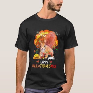 Squirrel Halloween And Merry Christmas Happy Hallo T-Shirt