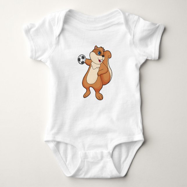 Squirrel Handball player Handball Baby Bodysuit (Front)
