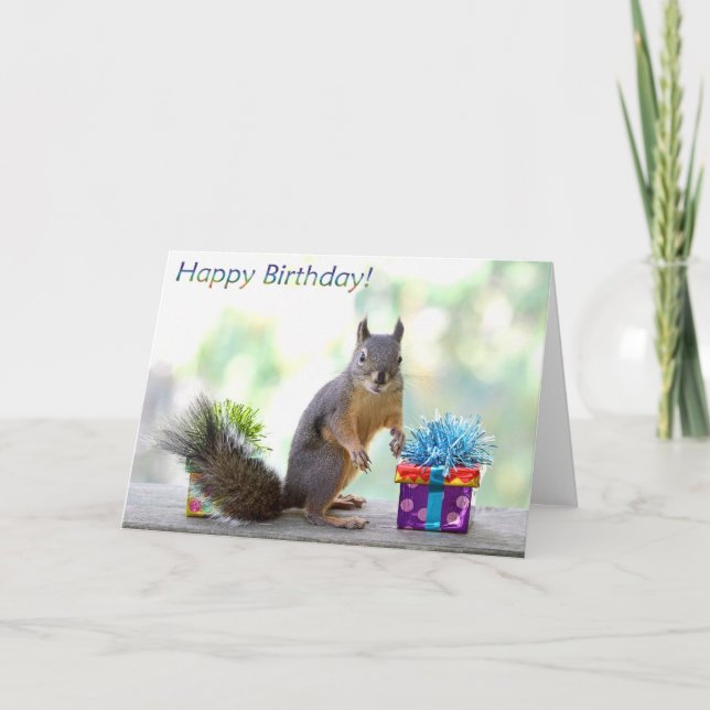 Squirrel Happy Birthday! Card (Front)