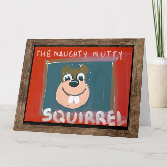 Squirrel Happy Birthday Large Greeting card 1 (Front)