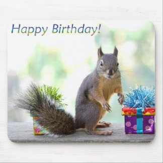 Squirrel Happy Birthday! Mouse Pad