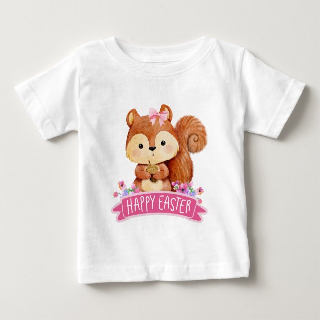 Squirrel Happy Easter  Baby T-Shirt (Front)