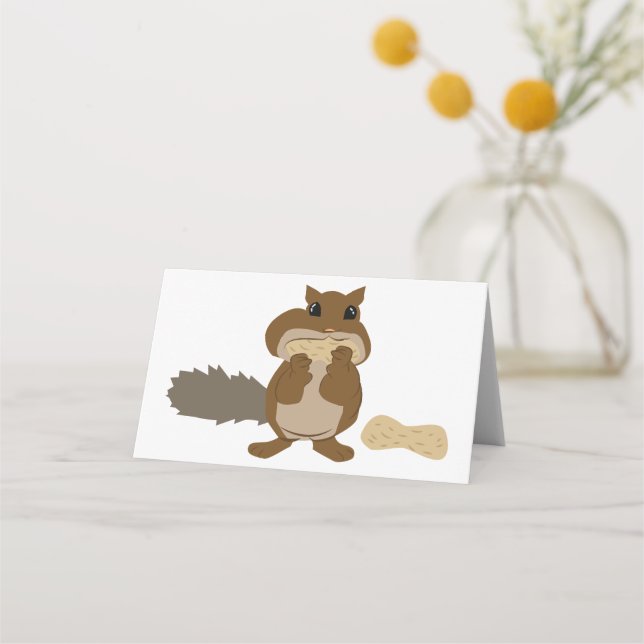 Squirrel Harvesting Nuts Place Card (Front)