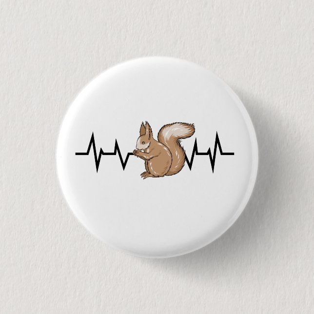 Squirrel Heartbeat Squirrel Lover 3 Cm Round Badge (Front)