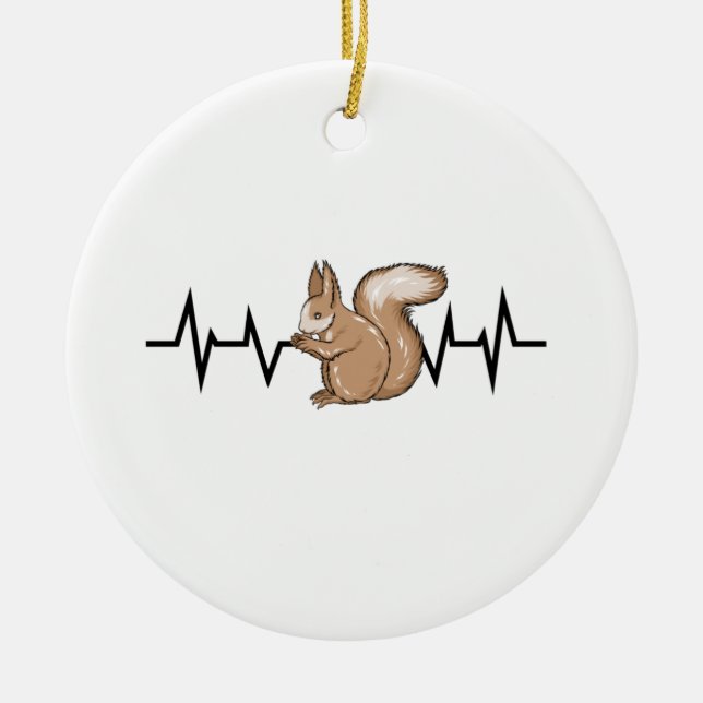 Squirrel Heartbeat Squirrel Lover Ceramic Tree Decoration (Front)