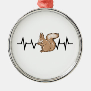 Squirrel Heartbeat Squirrel Lover Metal Tree Decoration