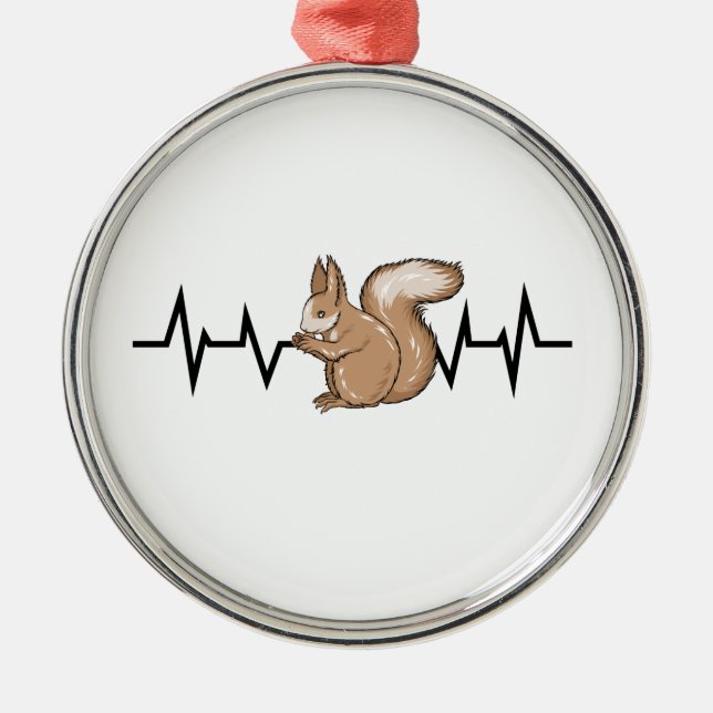 Squirrel Heartbeat Squirrel Lover Metal Tree Decoration (Front)