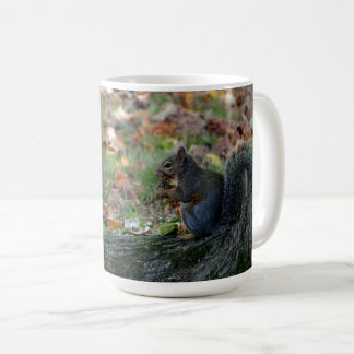 Squirrel holding a nut coffee mug