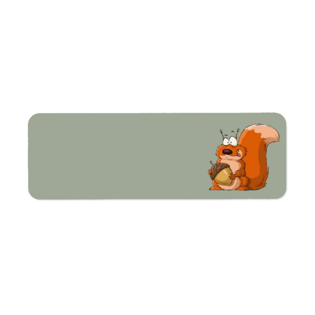 squirrel holding acorn address labels (Front)