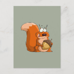 SQUIRREL HOLDING ACORN POSTCARD