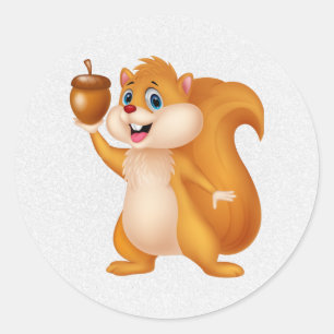 Squirrel Holding Acorn Stickers