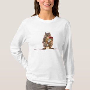 Squirrel Holding Red Rose Bouquet T-Shirt