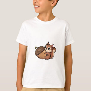 Squirrel Hugging a Giant Acorn Kids T-Shirt