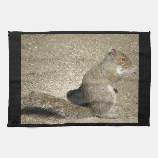 Squirrel Hungry Horatio Kitchen Towel (Horizontal)