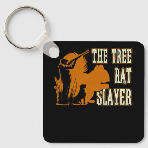 Squirrel Hunter The Tree Rat Slayer Retro Squirrel Key Ring