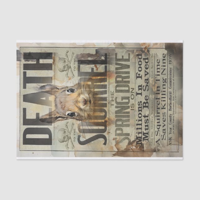 Squirrel Hunting Vintage Advertisement Decoupage Tissue Paper (Front)