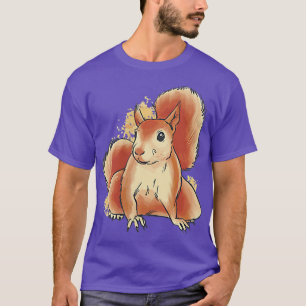 Squirrel Illustration Cute Small Animal Fo Squirre T-Shirt