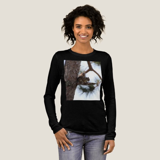 Squirrel in a Pine Tree Tri-Blend Shirt (Full Front)