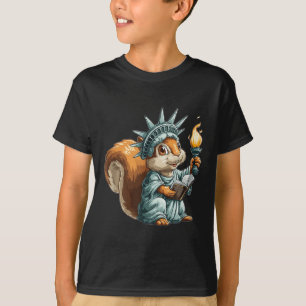 Squirrel In Liberty Statue Costume For Boys And Gi T-Shirt