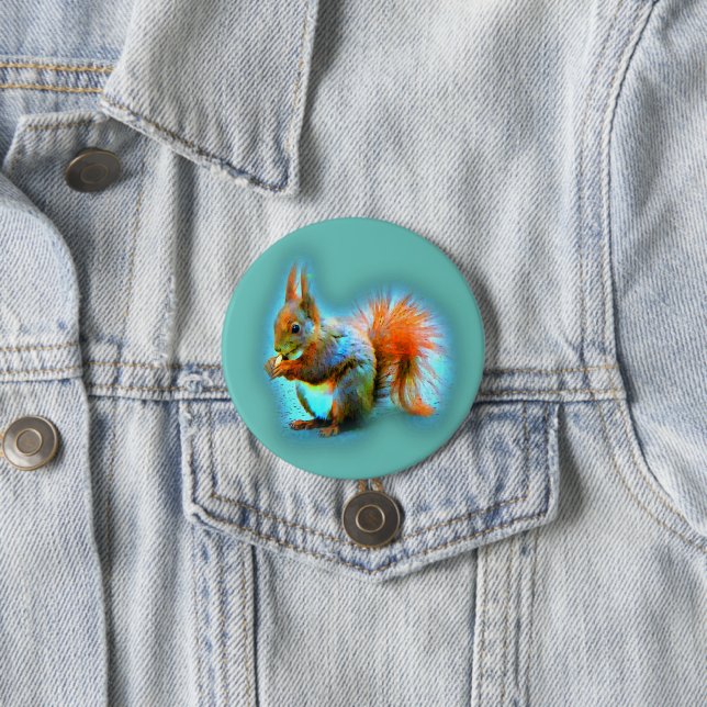 Squirrel in modern style 7.5 cm round badge (In Situ)