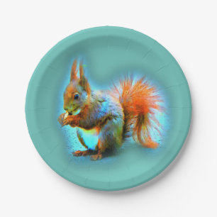 Squirrel in modern style paper plate
